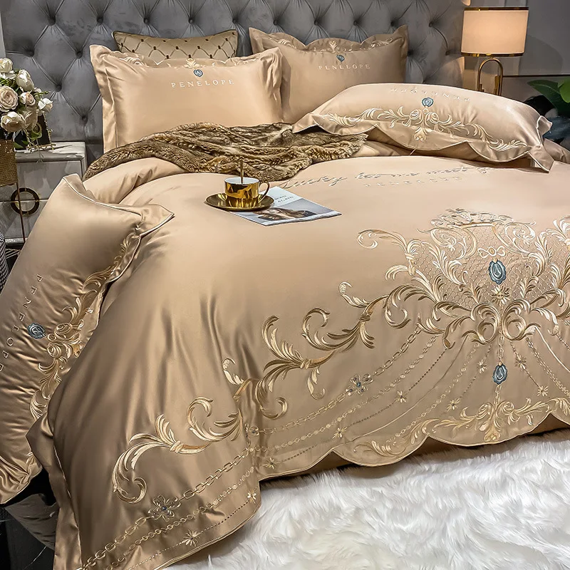 European-Style Bed Sheet Four- - Satin Pillowcase Silk review and price