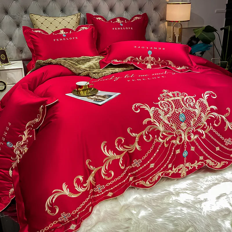 European-Style Bed Sheet Four- - Satin Pillowcase Silk review and price