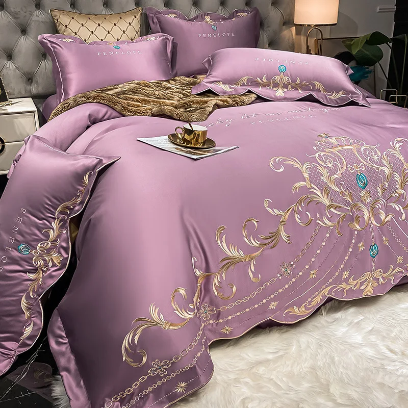 European-Style Bed Sheet Four- - Satin Pillowcase Silk review and price