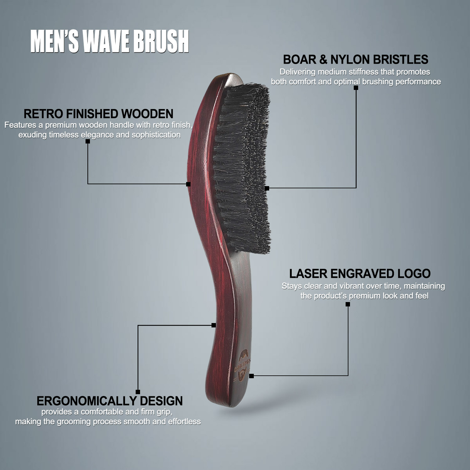 Gracemen 360 Wave Brush Curved - Hair Care For Men review and price