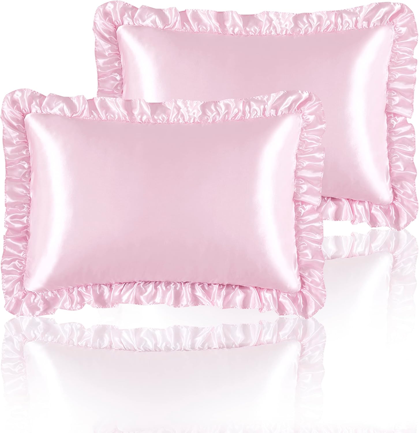 2Pcs Satin Ruffled Pillow Case - Satin Pillowcase Silk review and price